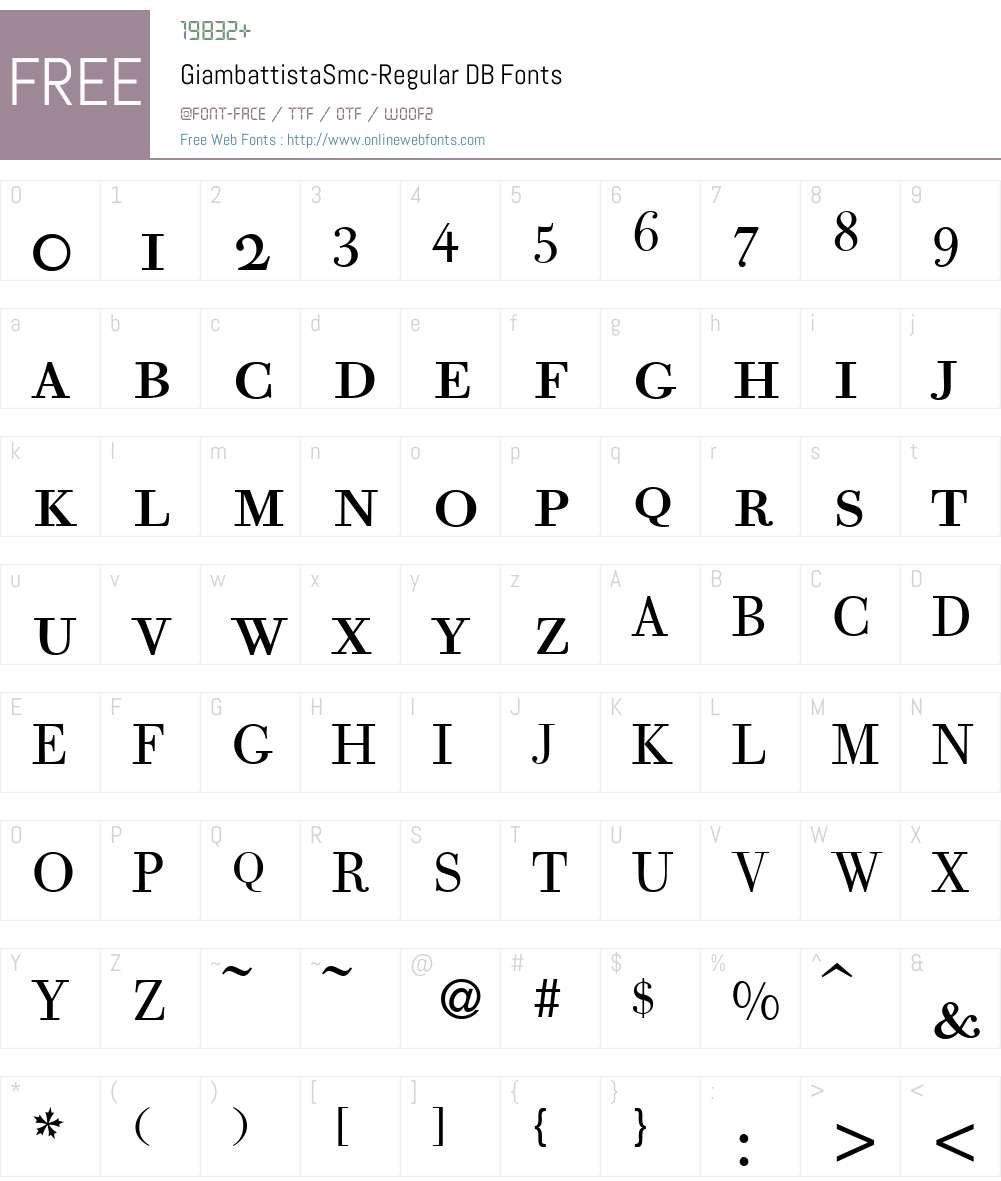 GiambattistaSmc DB Font Screenshots