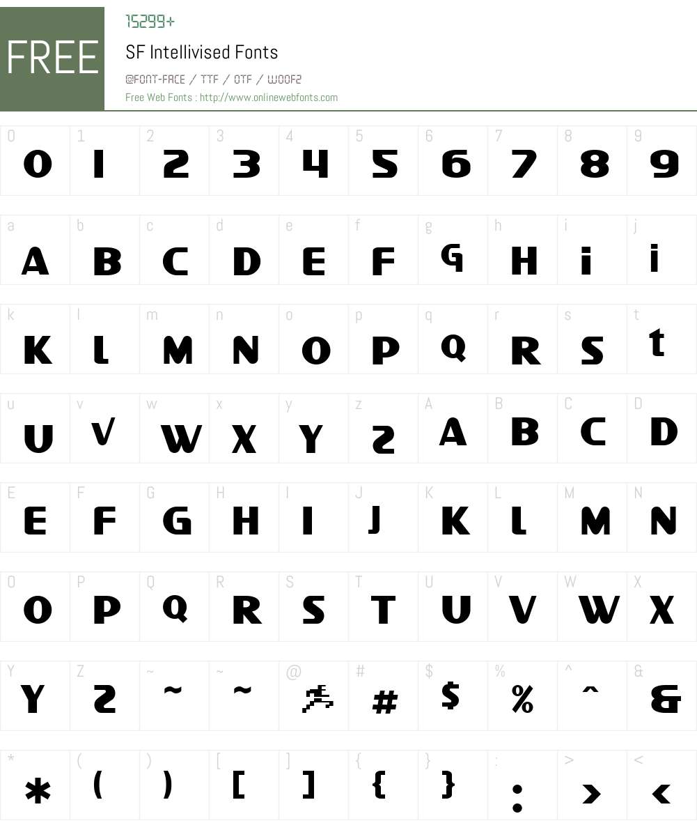 SF Intellivised Font Screenshots