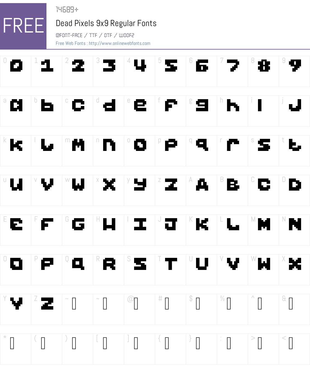Dead Pixels 9x9 Font Screenshots