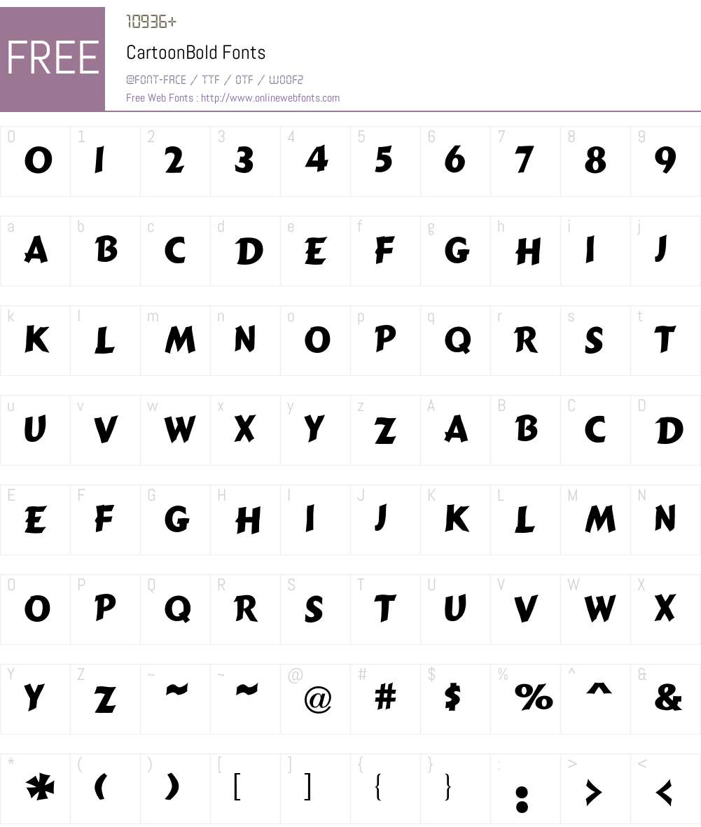 Cartoon Font Screenshots