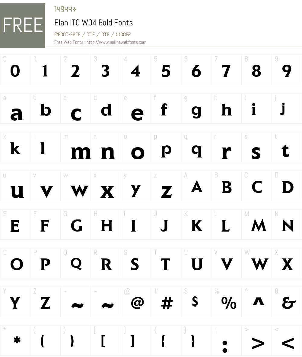 ITC Elan Font Screenshots
