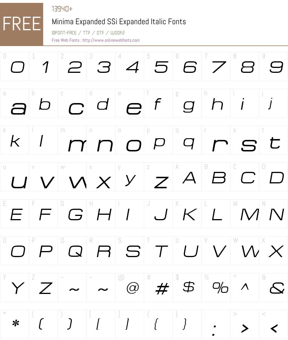 Minima Expanded SSi Font Screenshots
