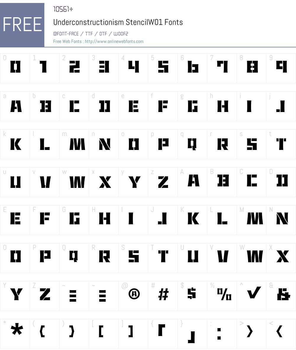 UnderconstructionismStencilW01 Font Screenshots