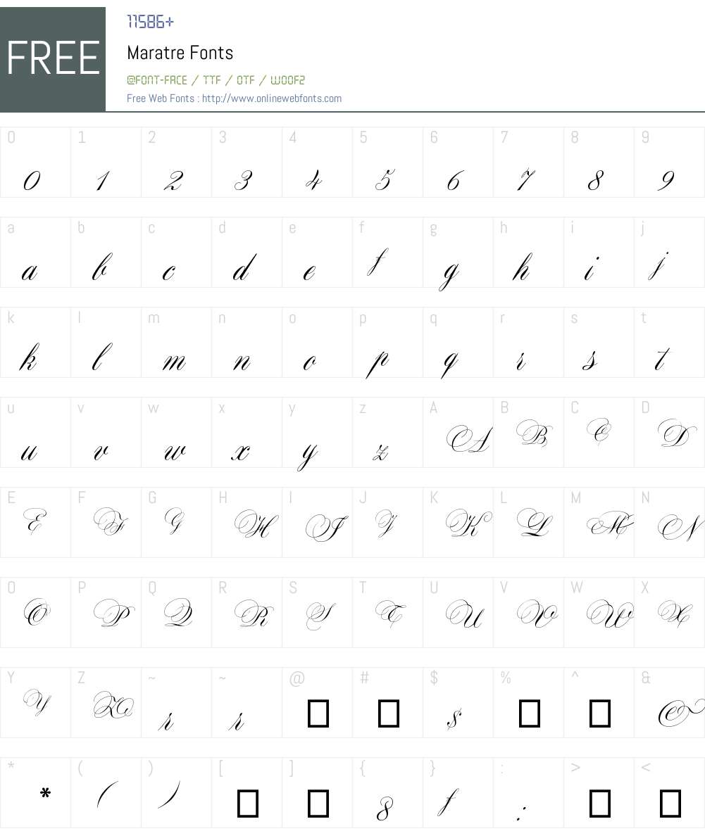 Maratre Font Screenshots