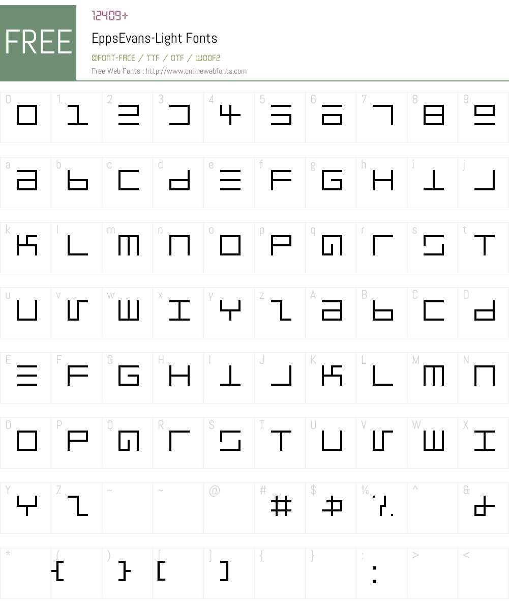 EppsEvans Font Screenshots