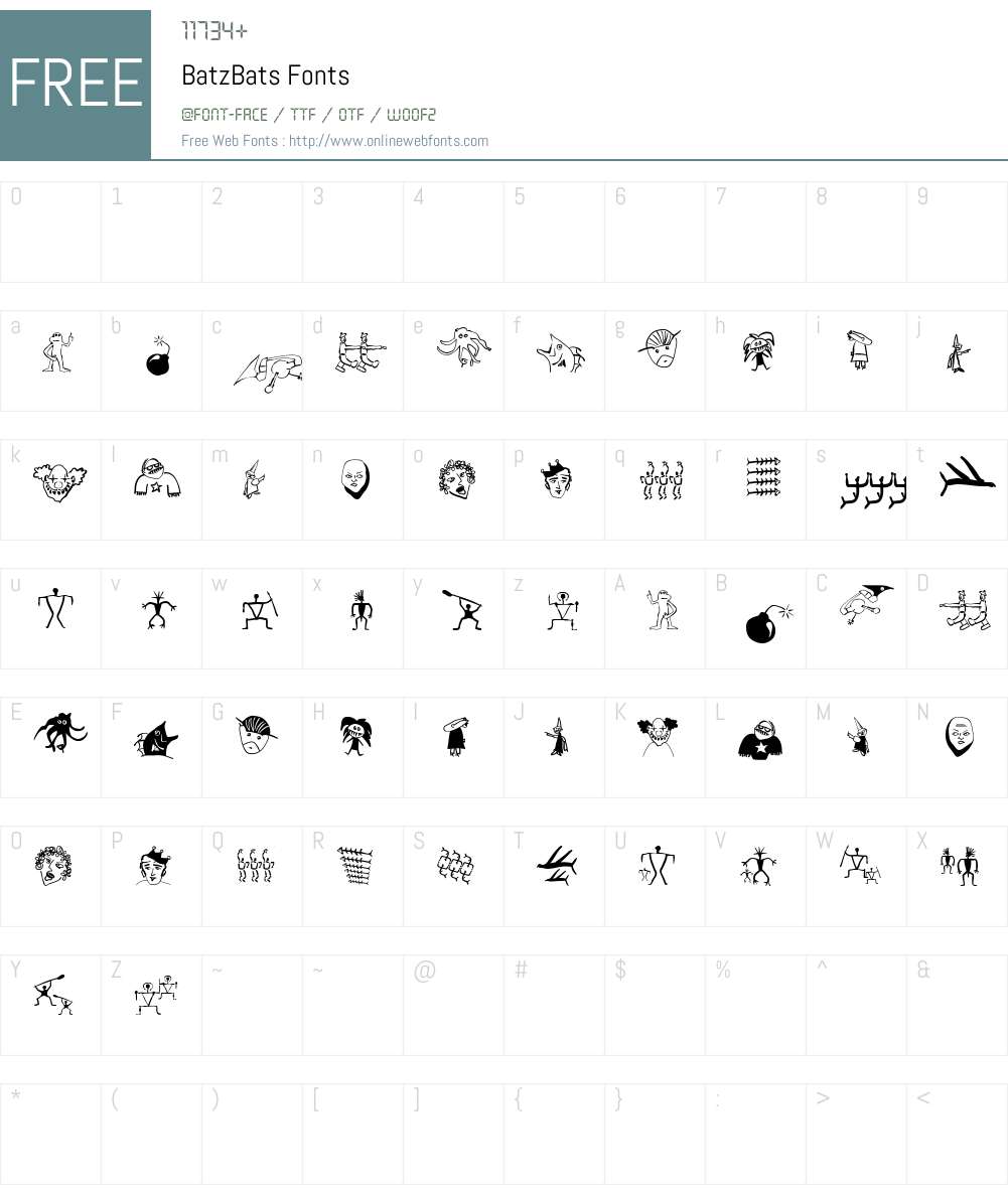 BatzBats Font Screenshots