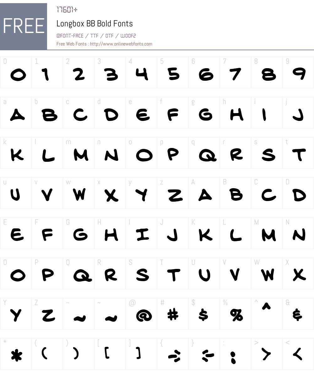 LongboxBB-Bold Font Screenshots