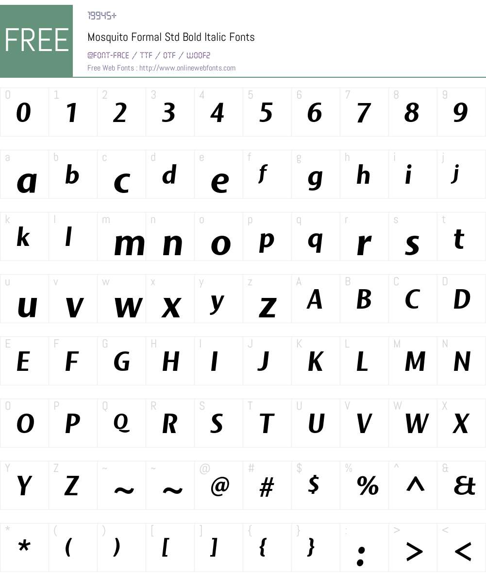 Mosquito Formal Std Font Screenshots