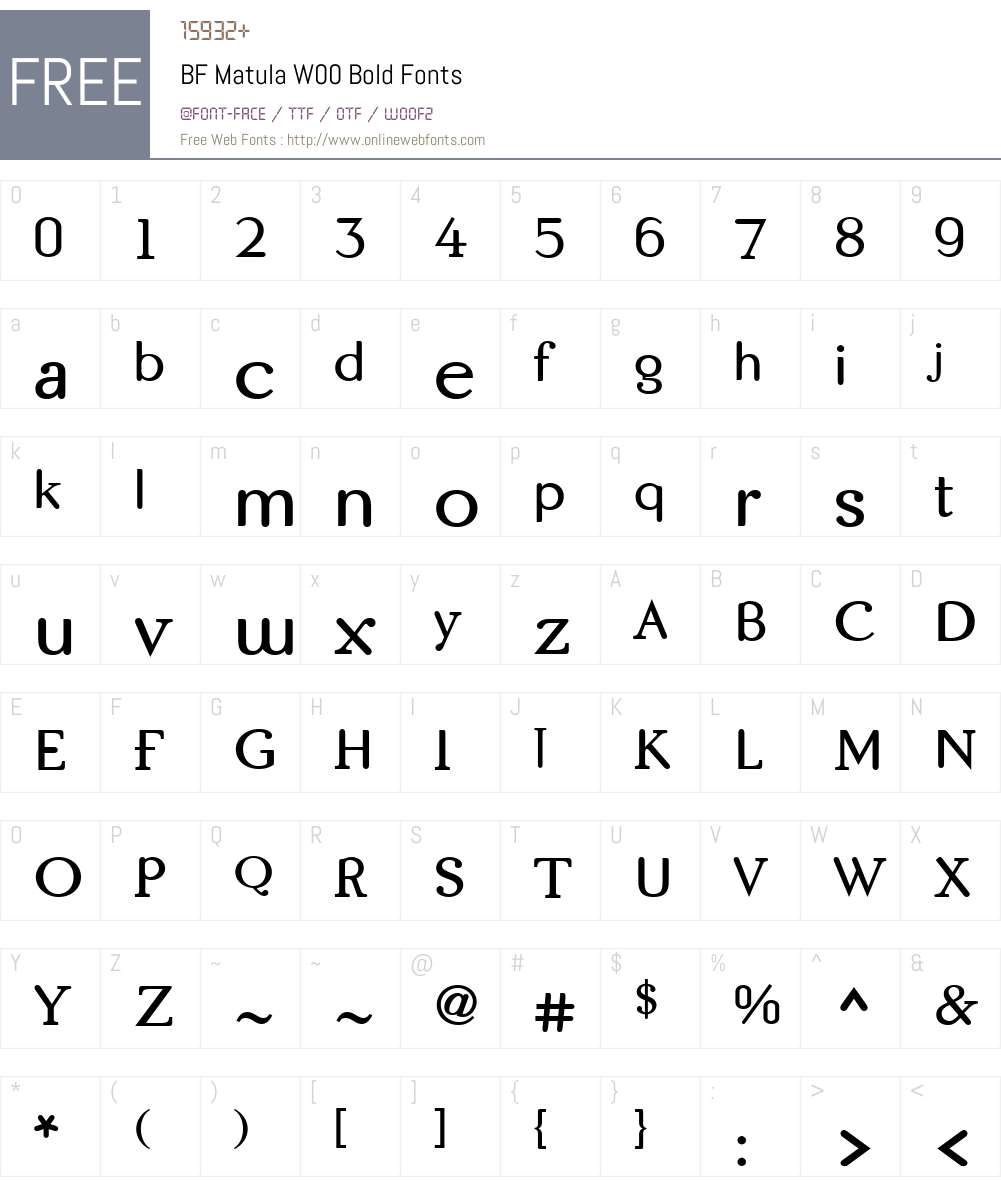 BFMatulaW00-Bold Font Screenshots