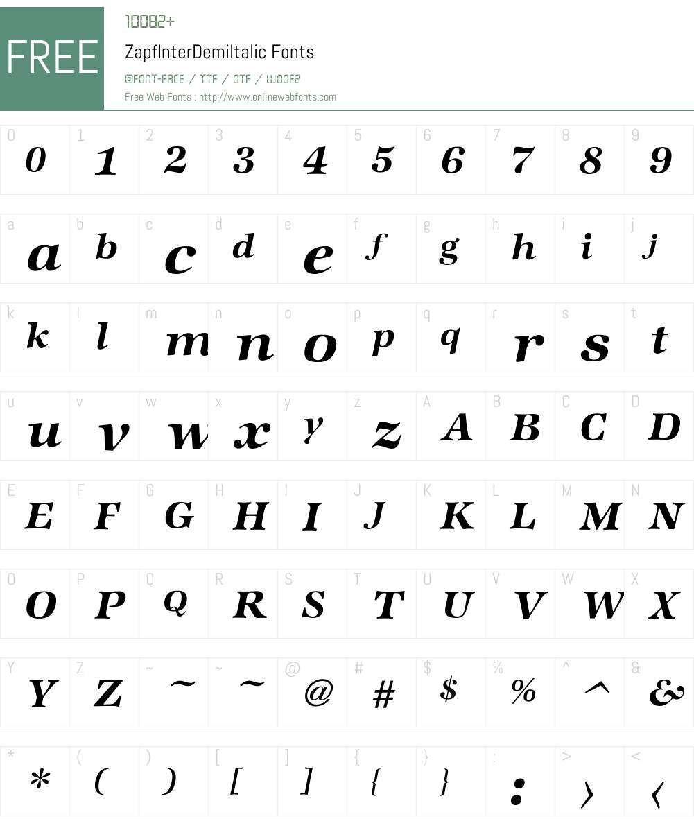 Zapf Font Screenshots