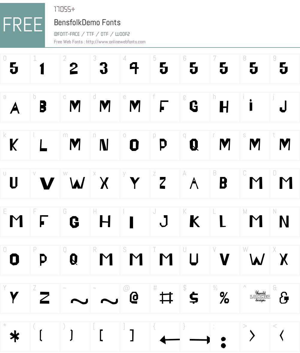 BensfolkDemo Font Screenshots