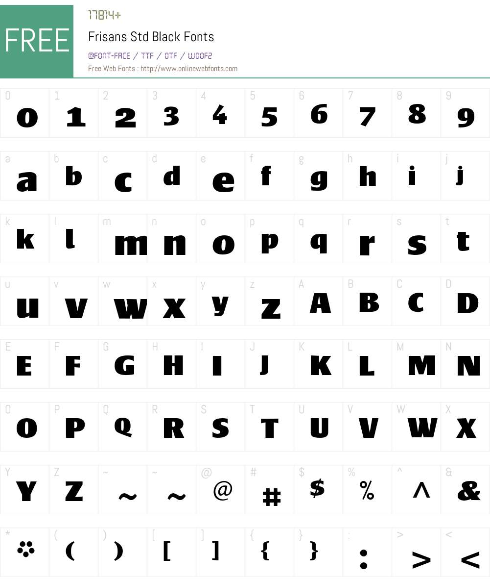 Frisans Std Font Screenshots