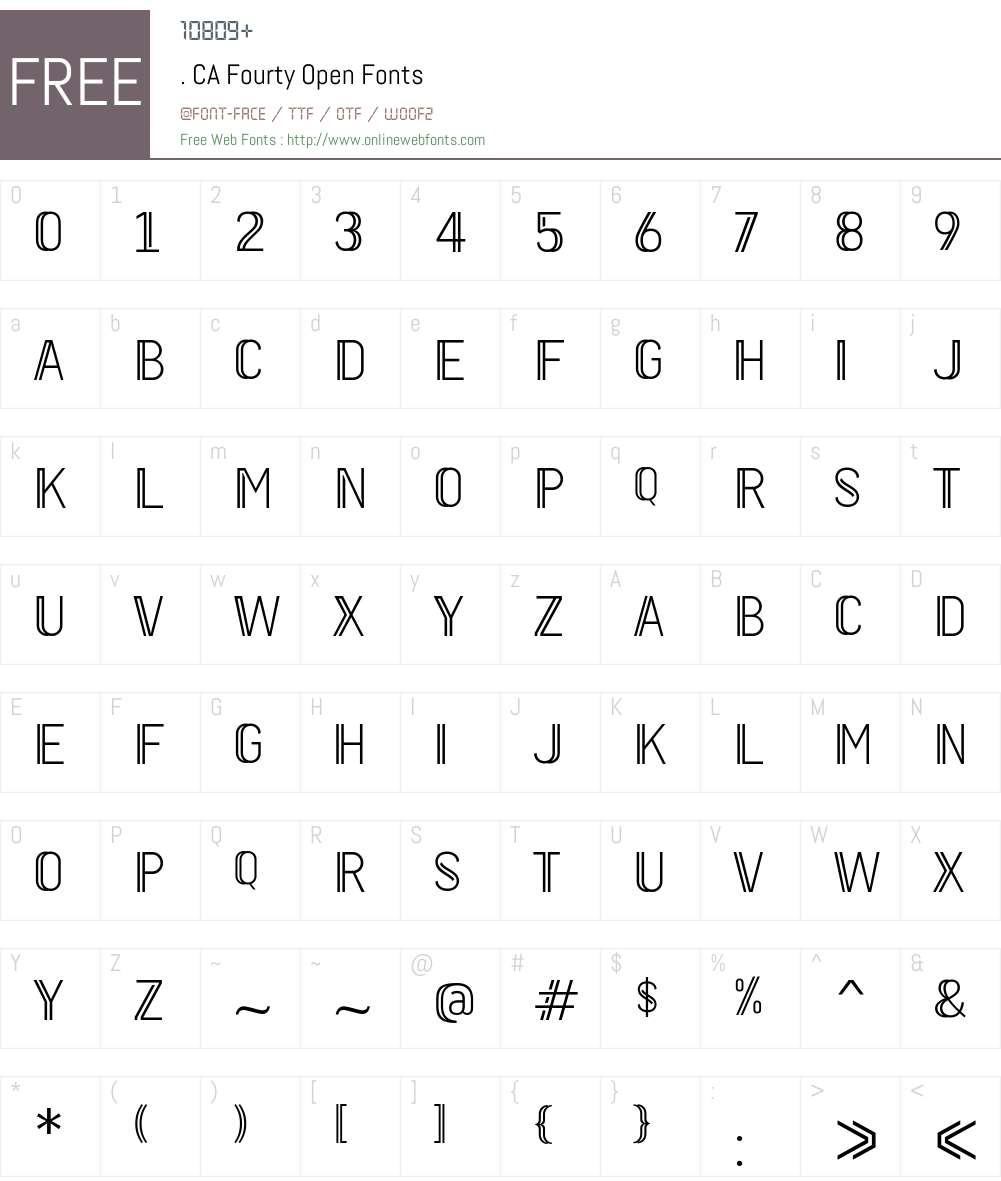 CA Fourty Open Font Screenshots