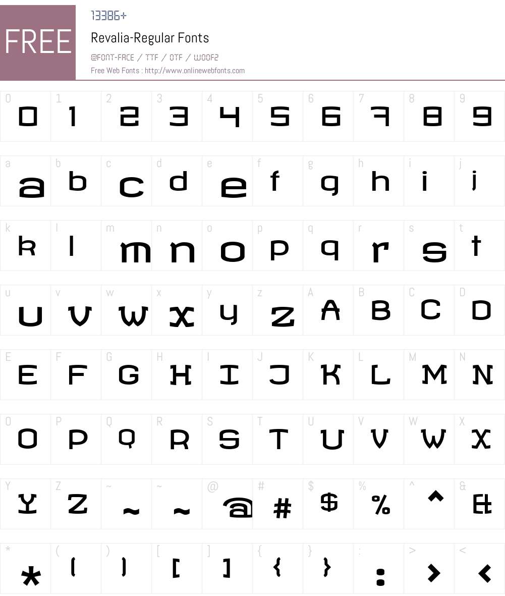 Revalia Font Screenshots