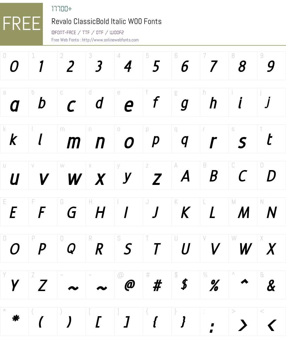 Revalo ClassicBold Italic Font Screenshots