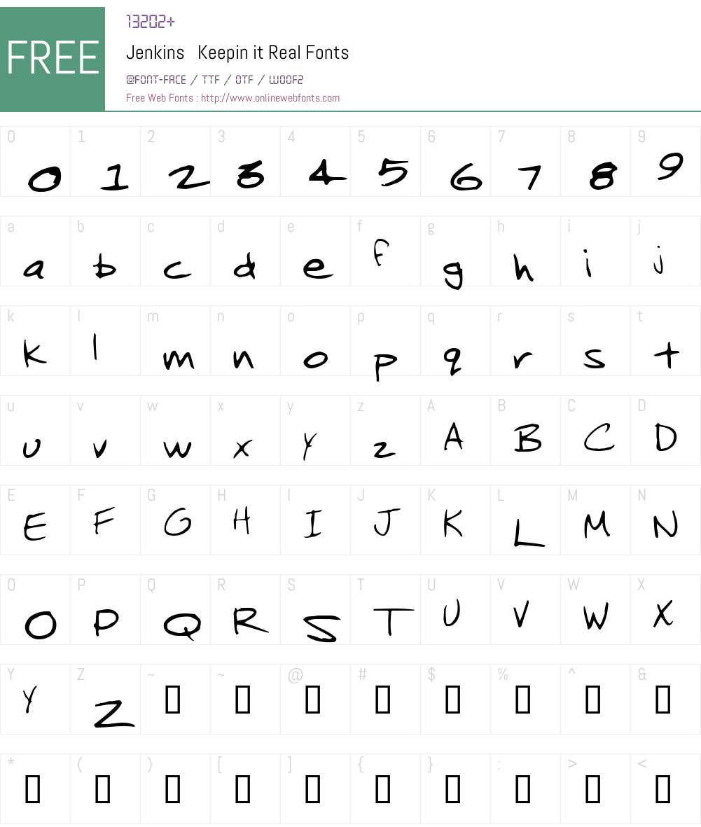 Jenkins Font Screenshots
