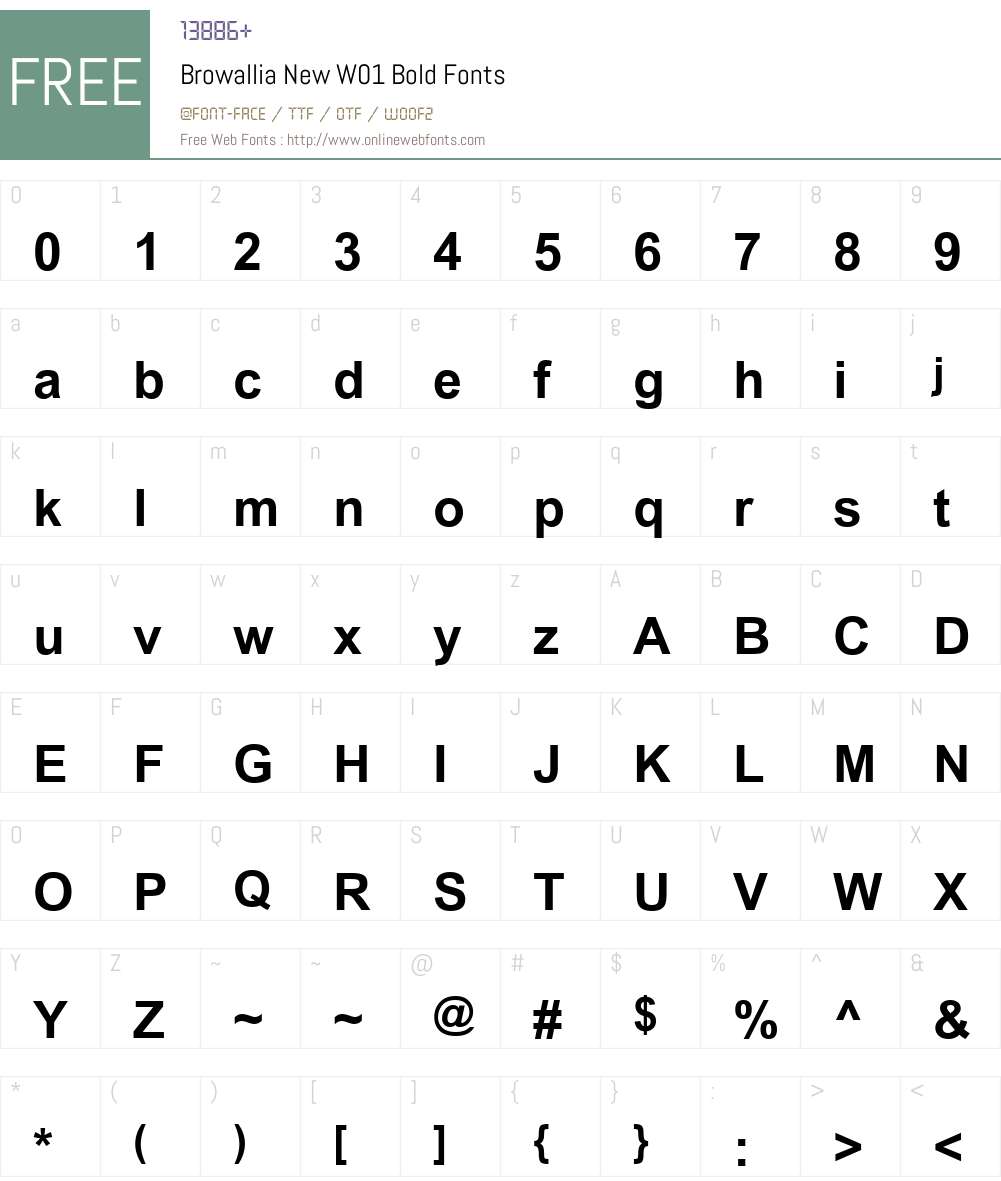 BrowalliaNewW01-Bold Font Screenshots