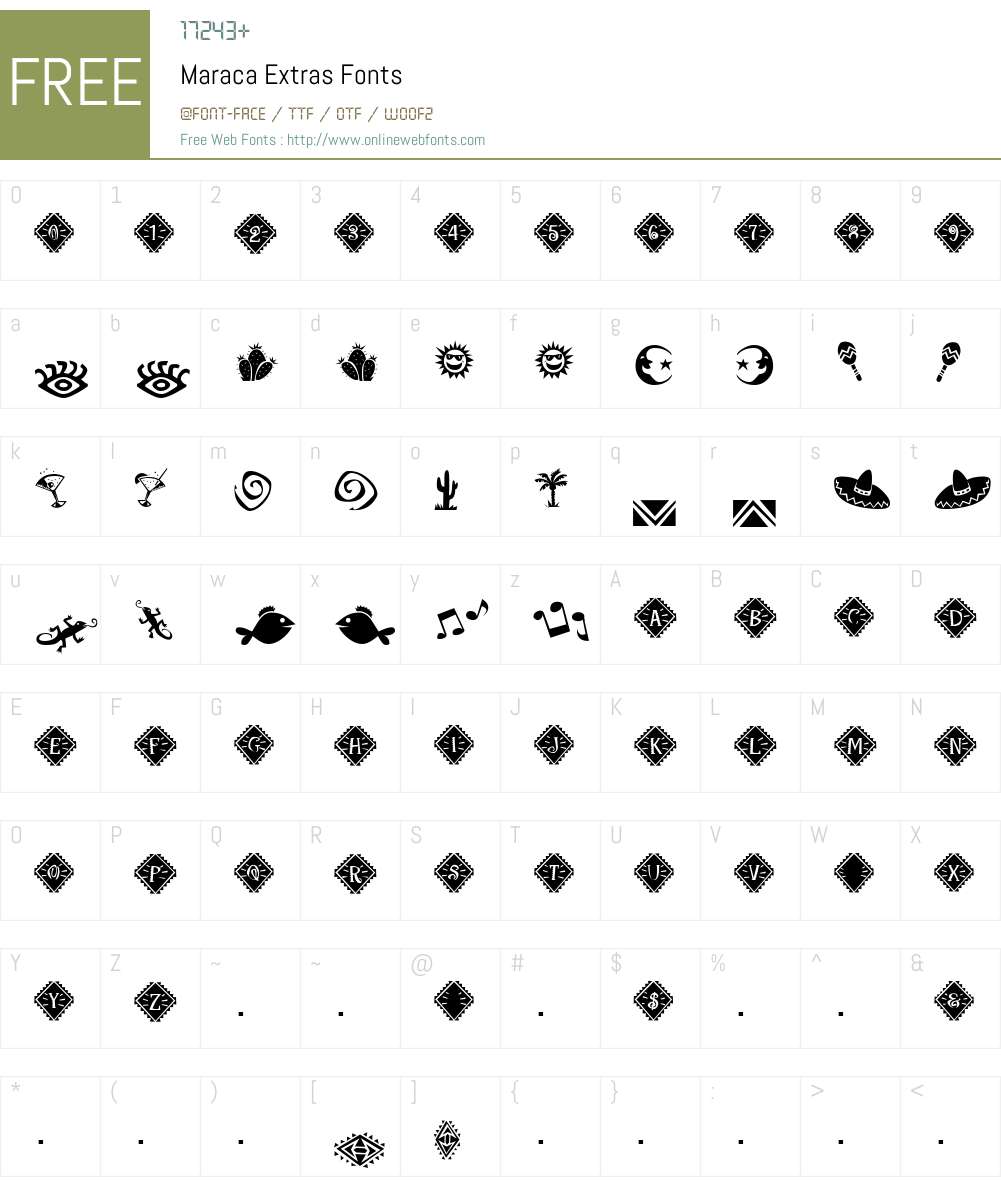 Maraca Extras Font Screenshots