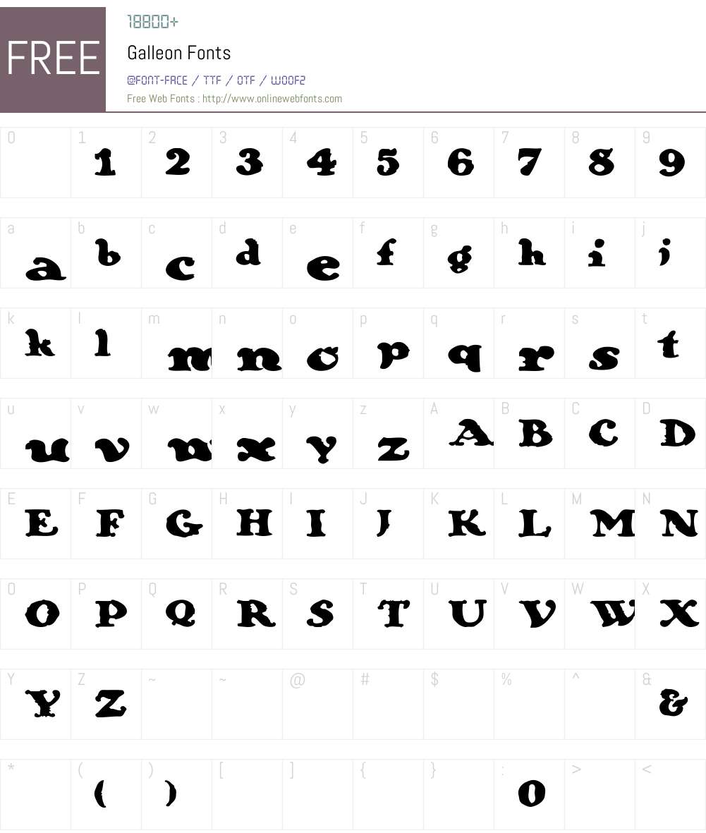Galleon Font Screenshots