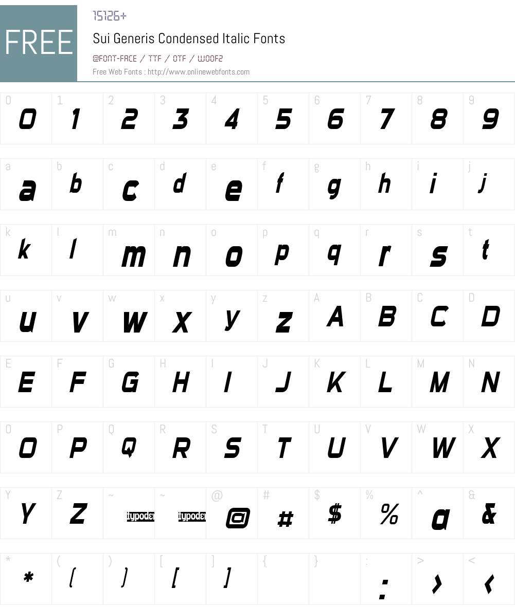 Sui Generis Condensed Font Screenshots
