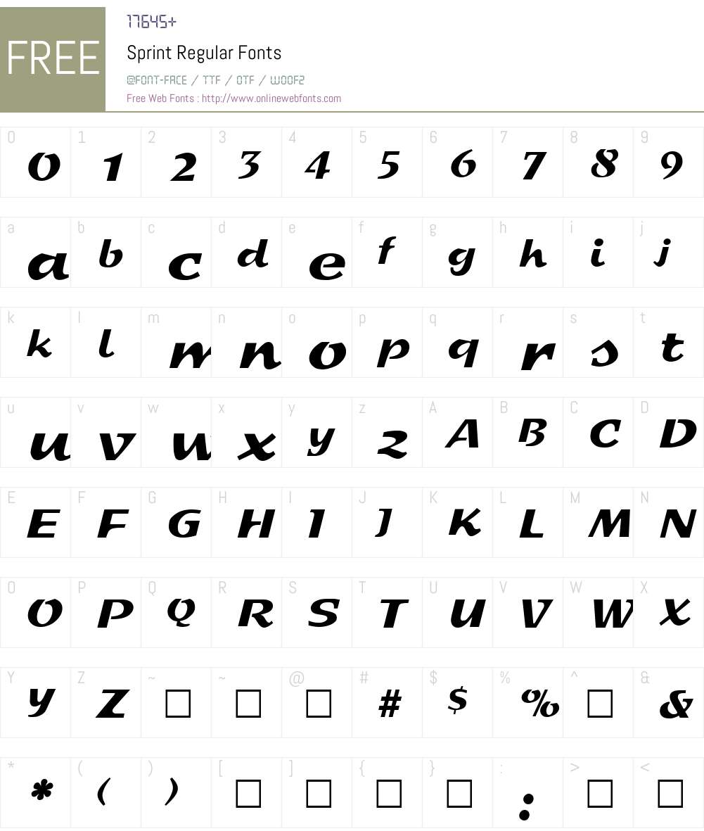 Sprint Font Screenshots
