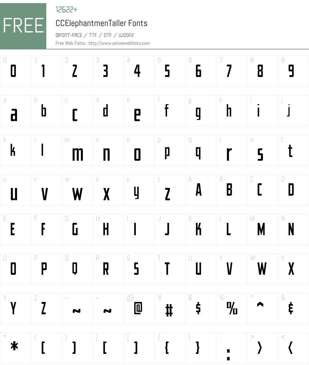 CCElephantmenTaller Font Screenshots