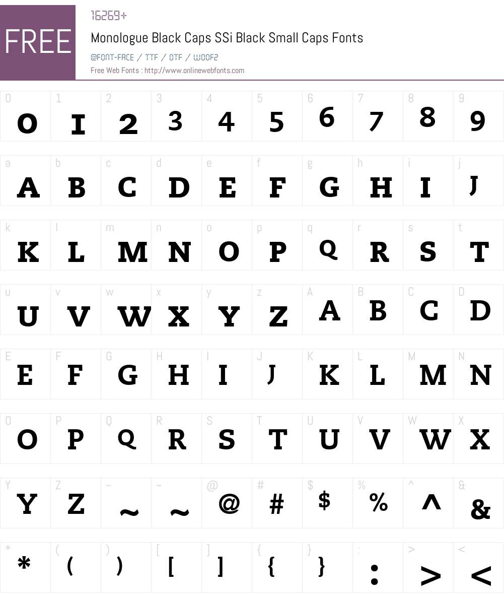 Monologue Black Caps SSi Font Screenshots