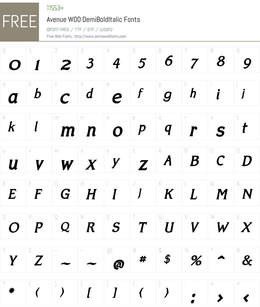 Avenue Font Screenshots