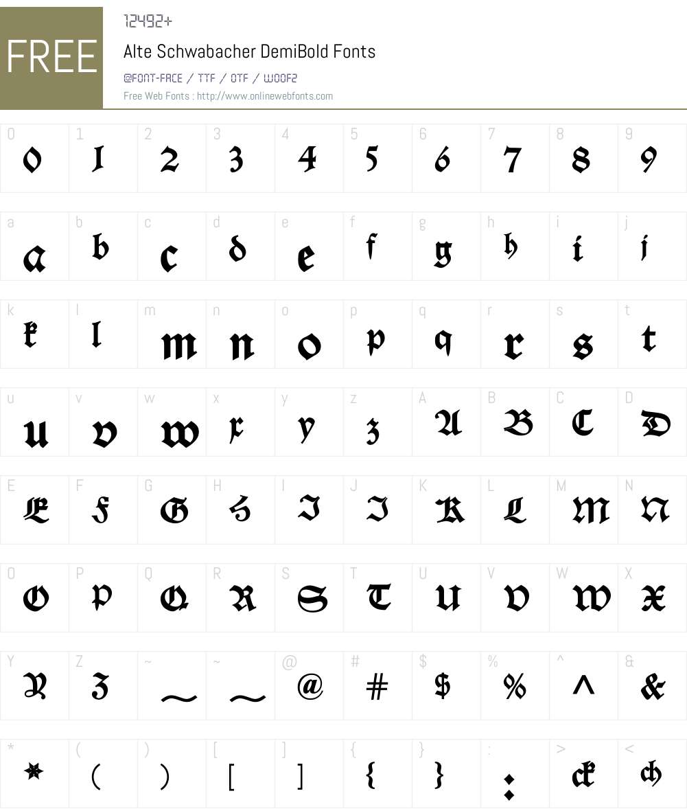 Alte Schwabacher Font Screenshots