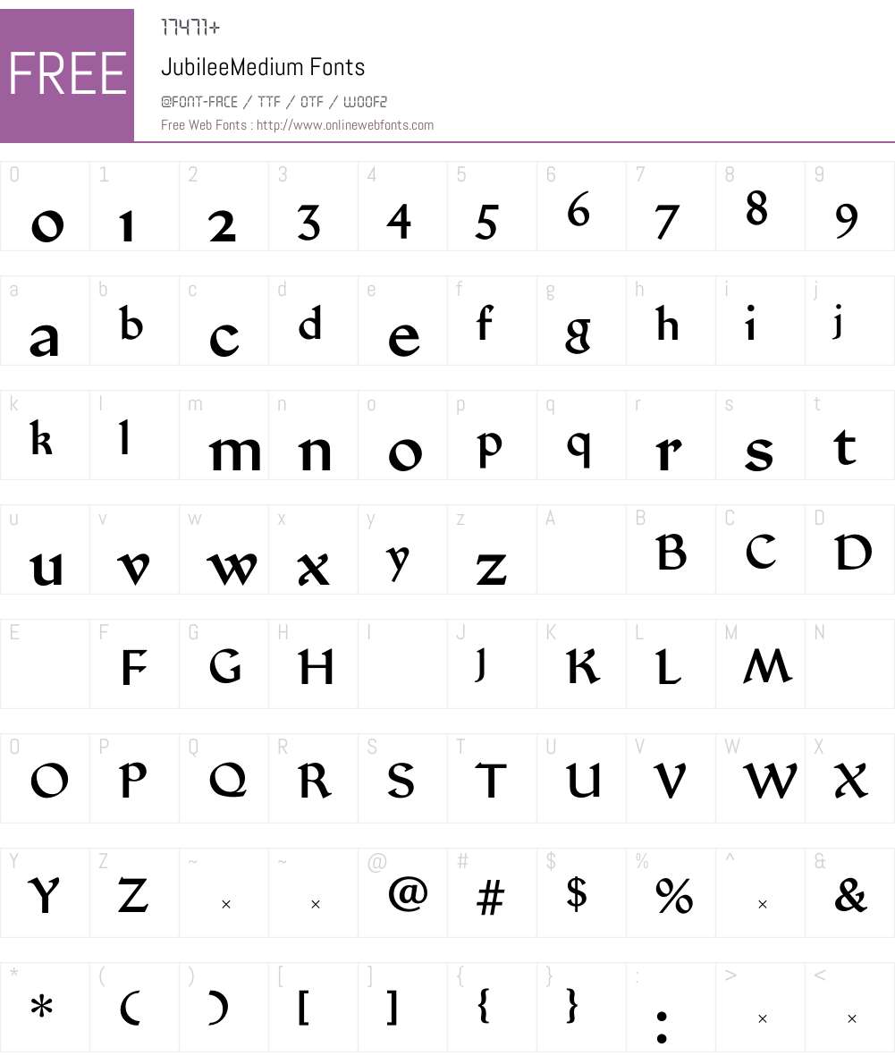 JubileeMedium Font Screenshots