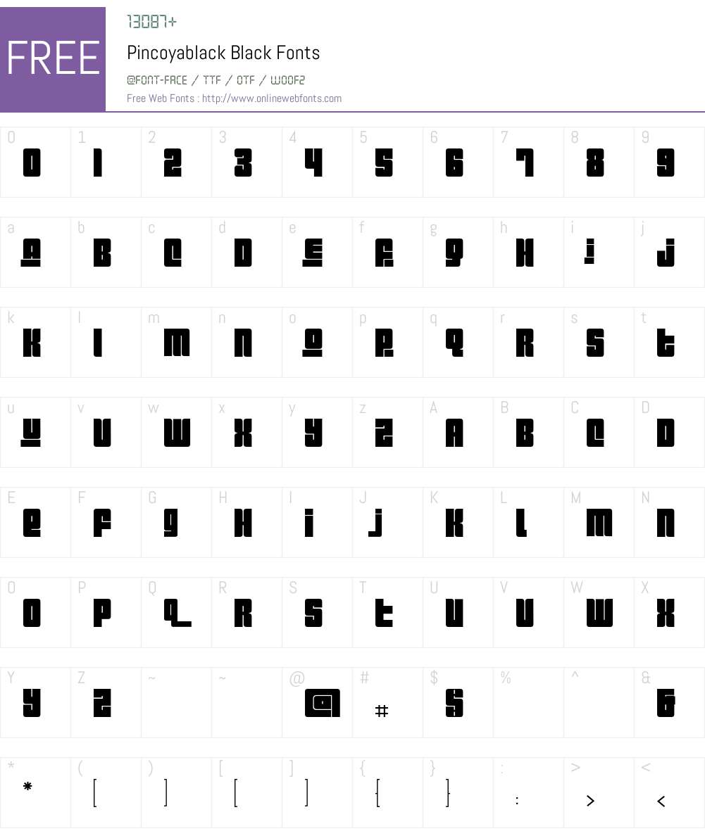 Pincoyablack Font Screenshots
