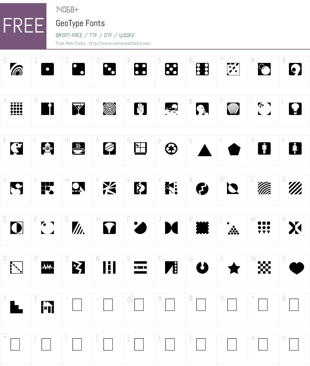 GeoType Font Screenshots