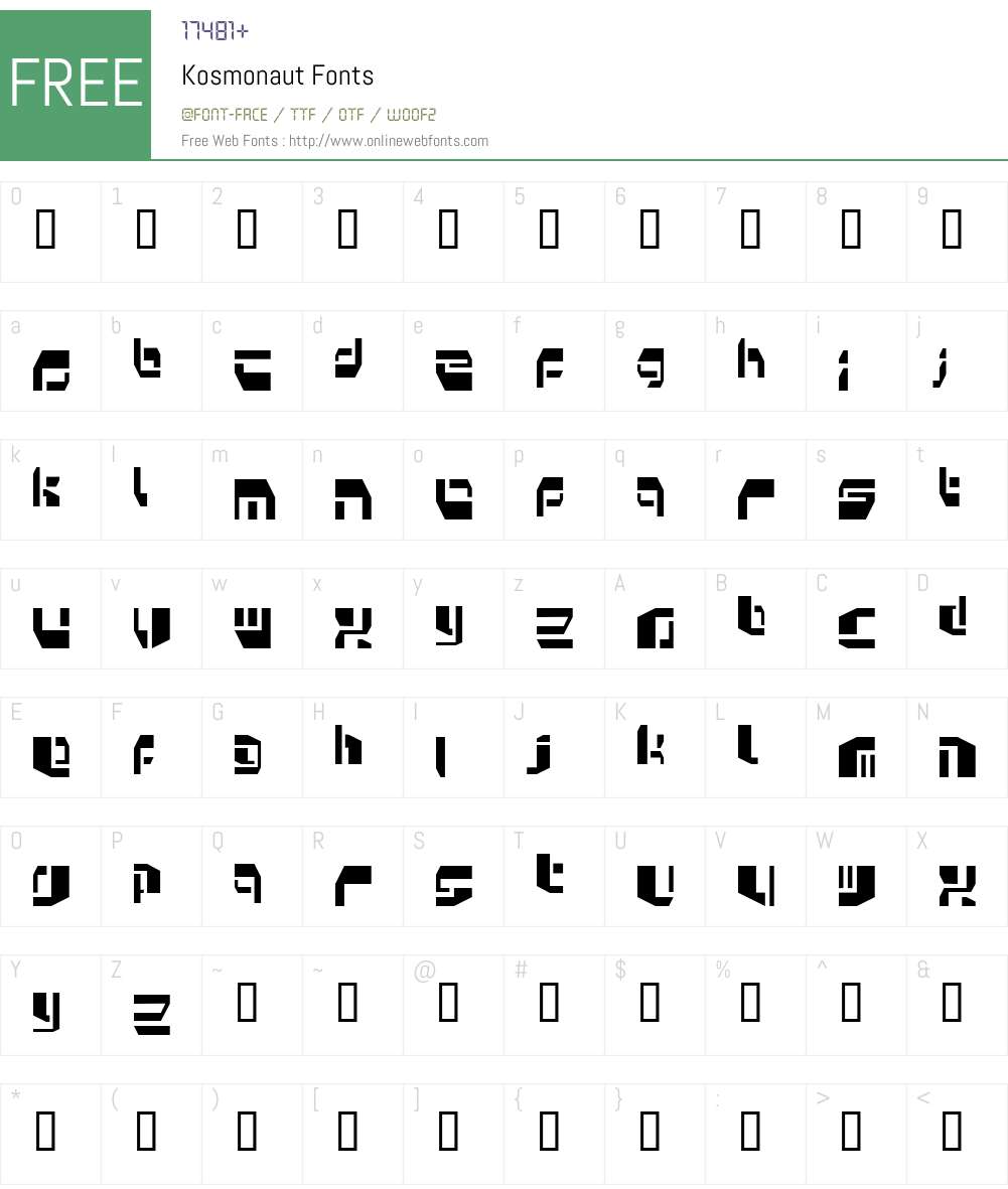 Kosmonaut Font Screenshots