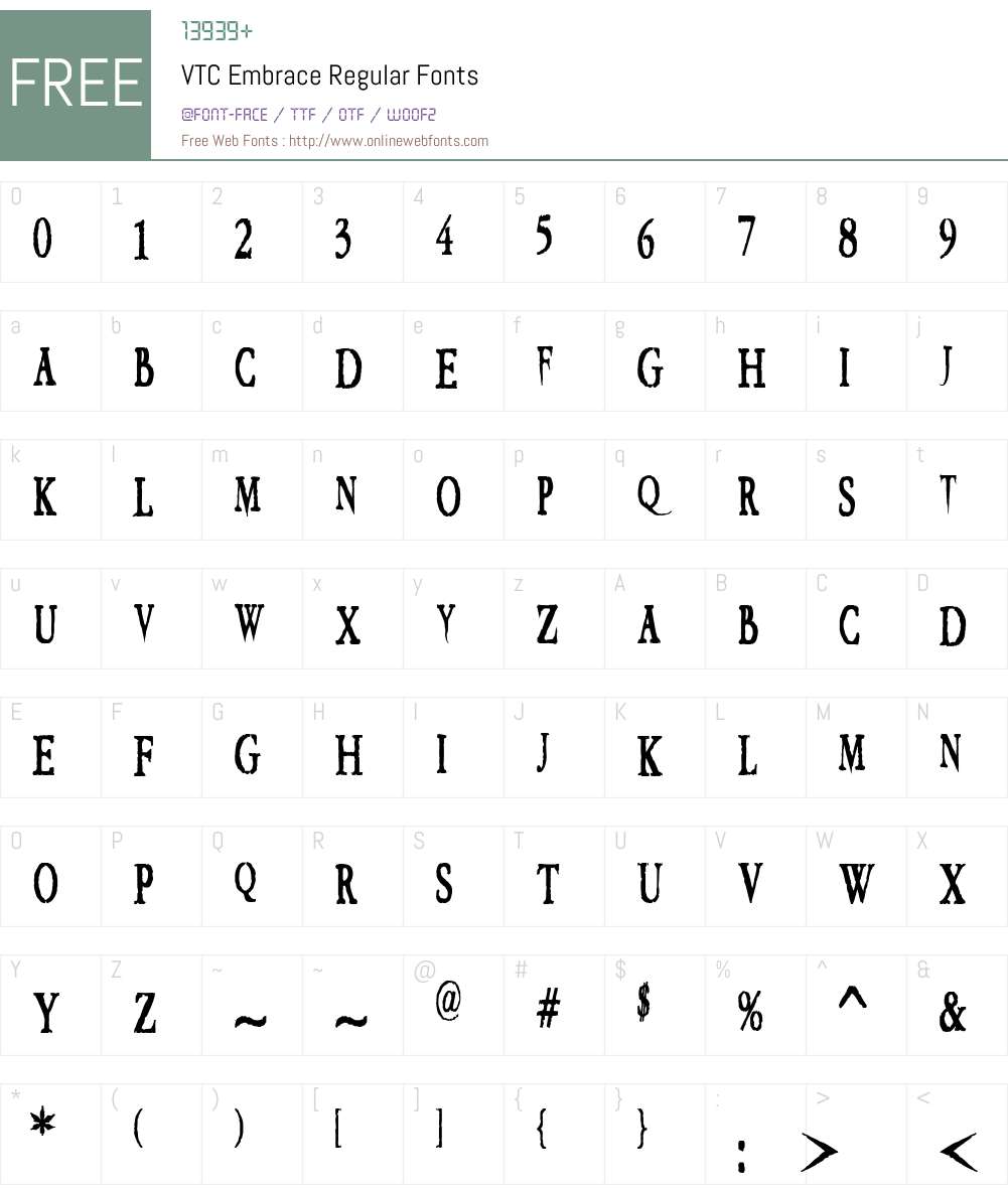 VTC Embrace Font Screenshots