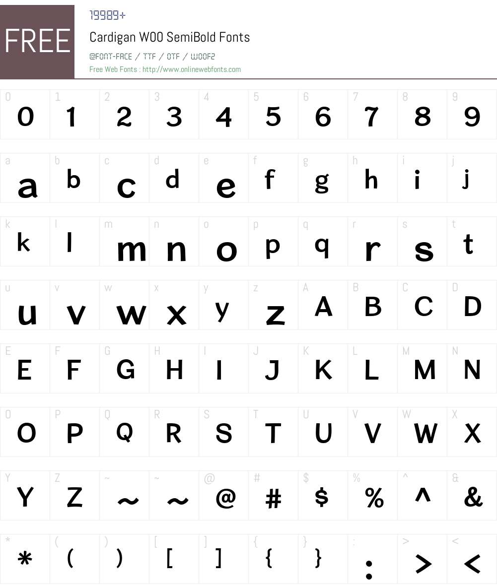 CardiganW00-SemiBold Font Screenshots