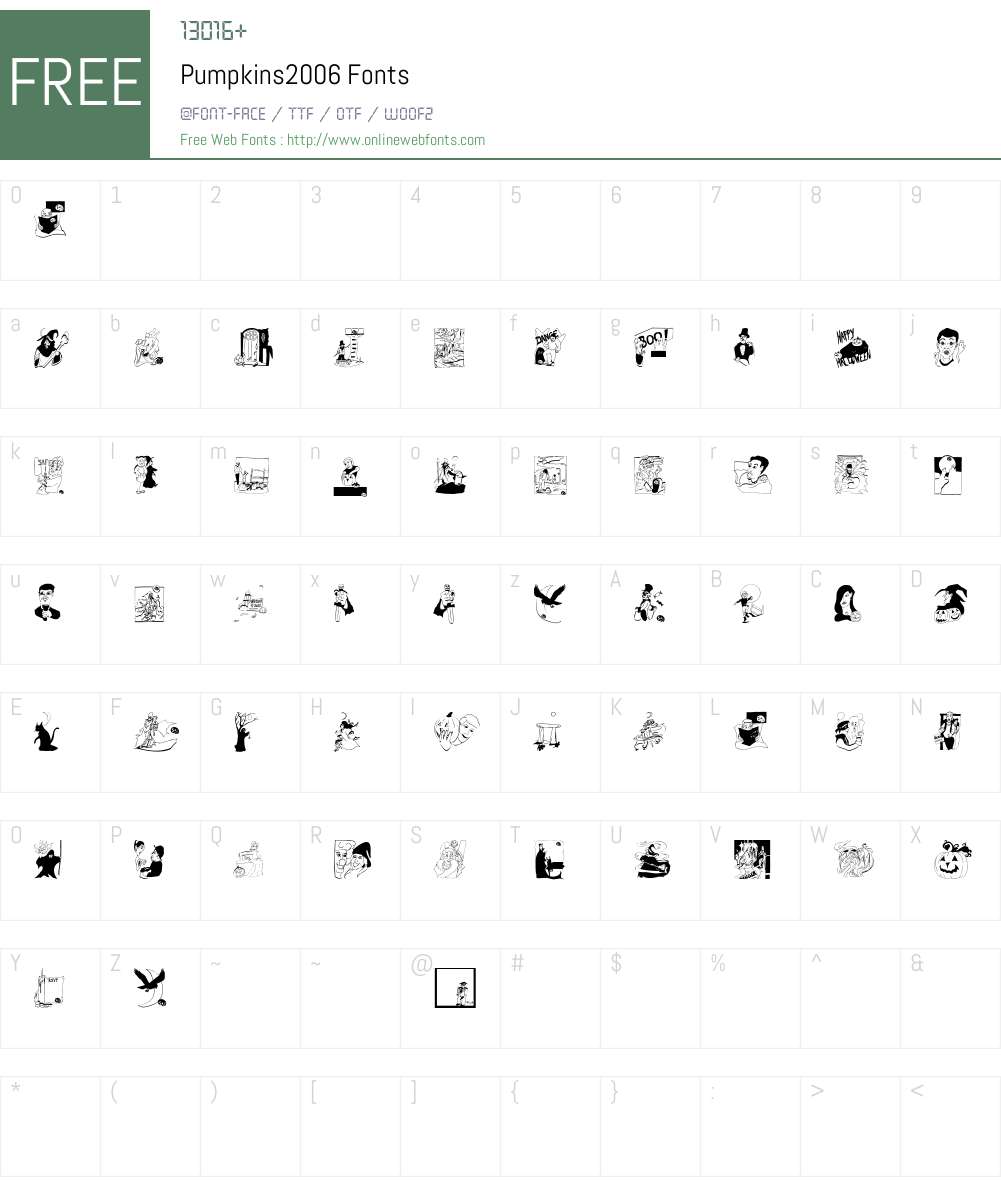 Pumpkins2006 Font Screenshots