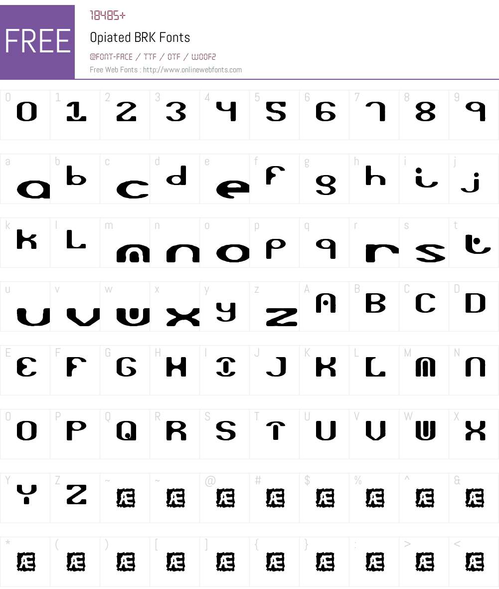 Opiated BRK Font Screenshots