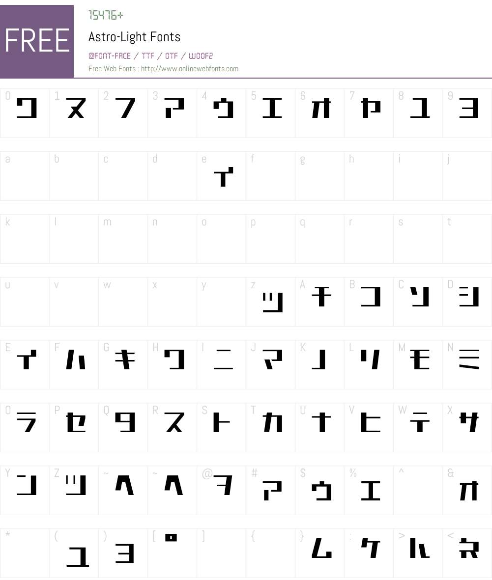 Astro Font Screenshots