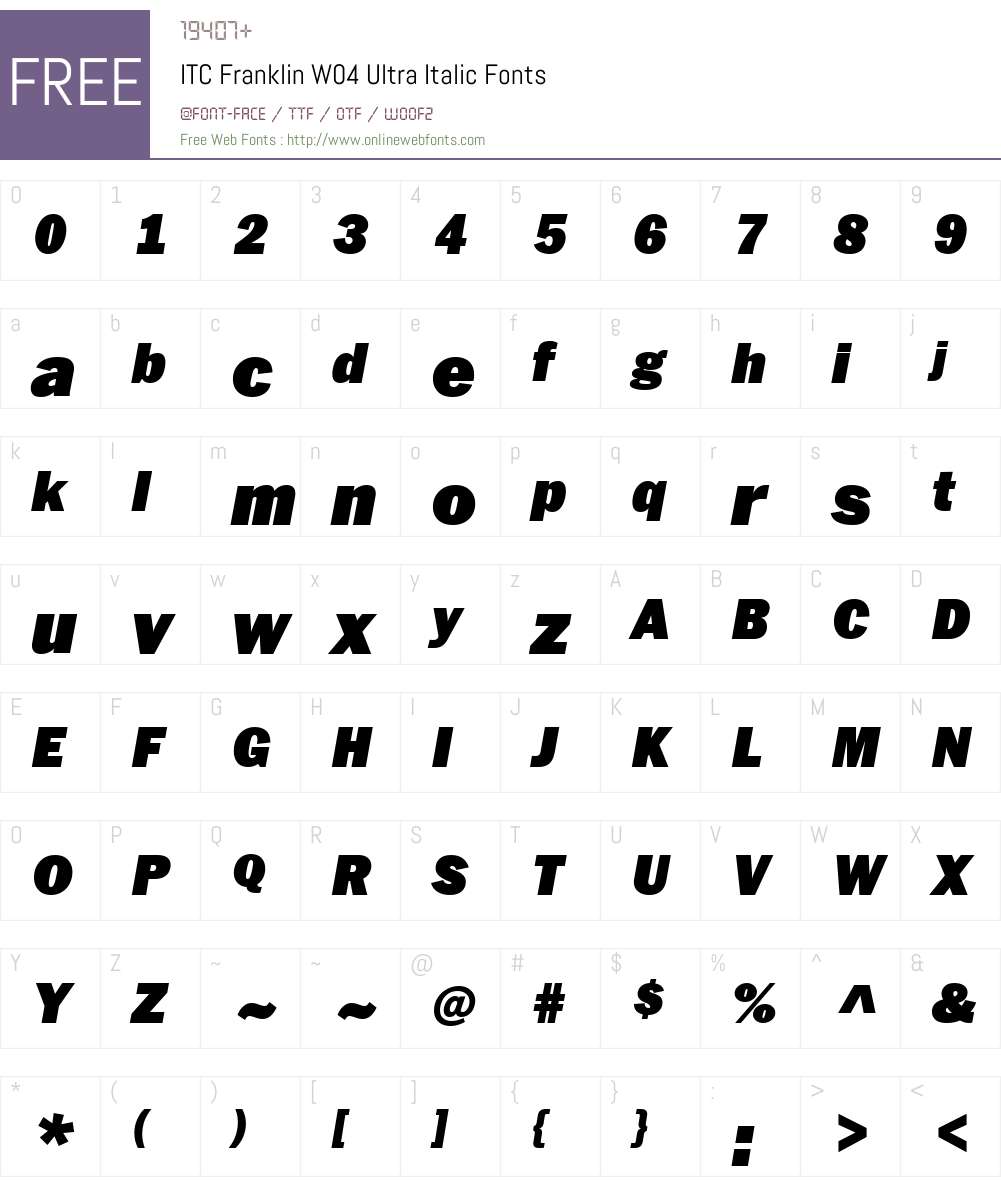 ITC Franklin Font Screenshots