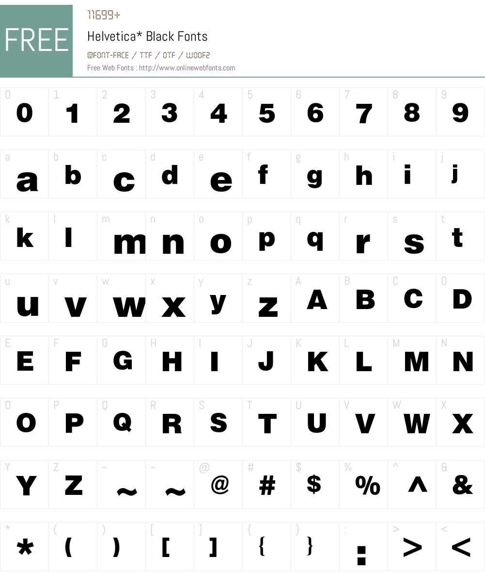 Helvetica BQ Font Screenshots