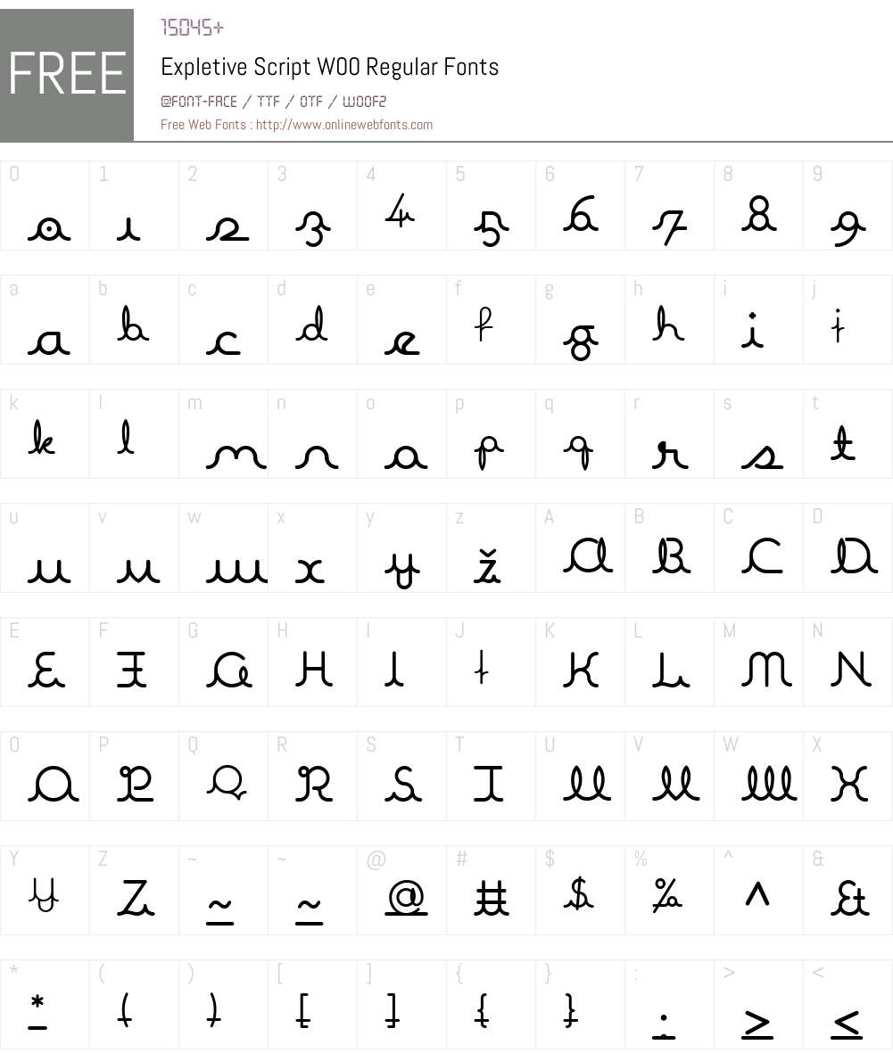 ExpletiveScriptW00-Regular Font Screenshots