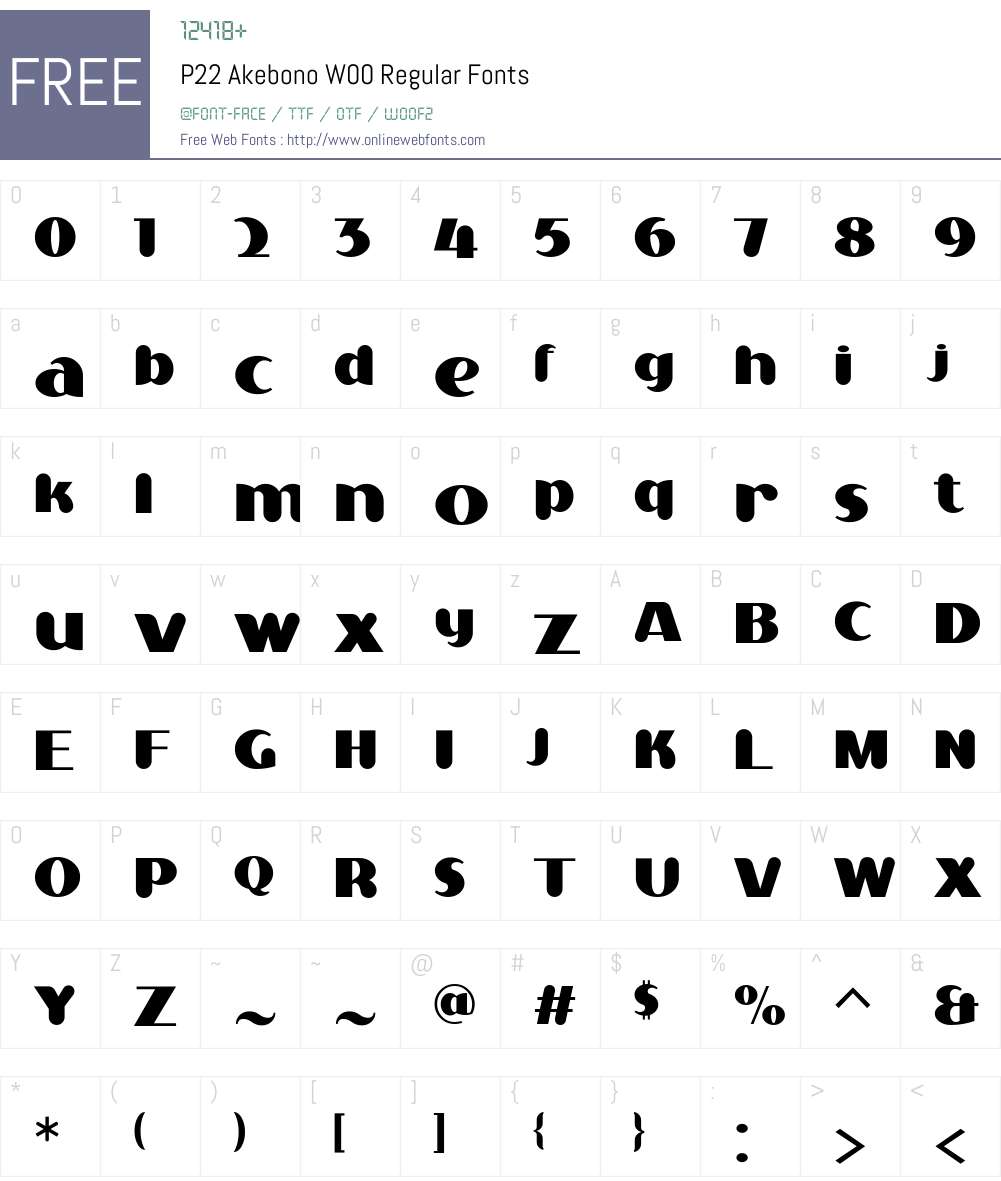 P22AkebonoW00-Regular Font Screenshots