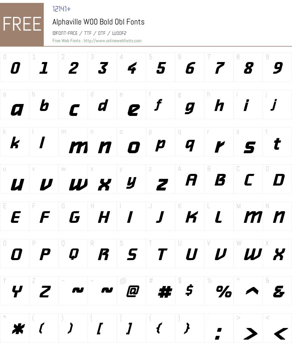 AlphavilleW00-BoldObl Font Screenshots