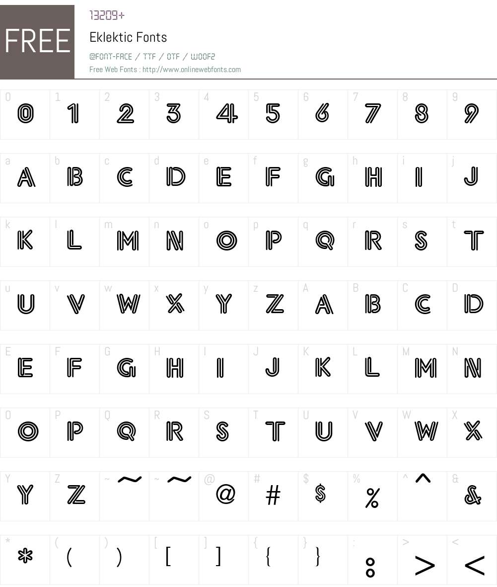 Eklektic Font Screenshots