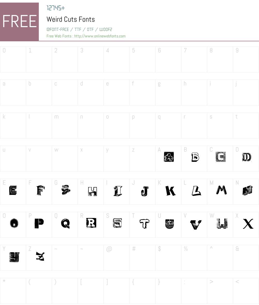 Weird Cuts Font Screenshots