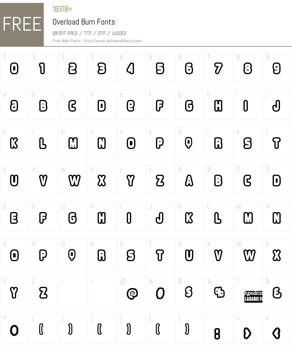 Overload Burn Font Screenshots