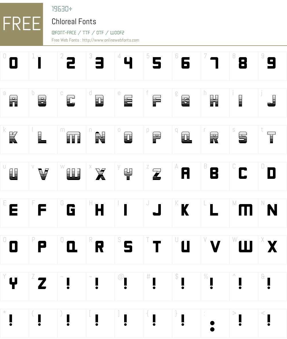 Chloreal Font Screenshots