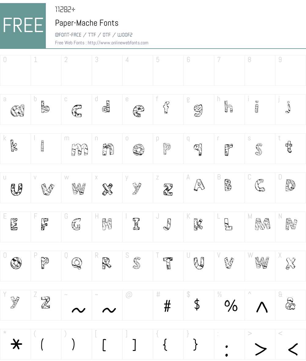Paper-Mache Font Screenshots