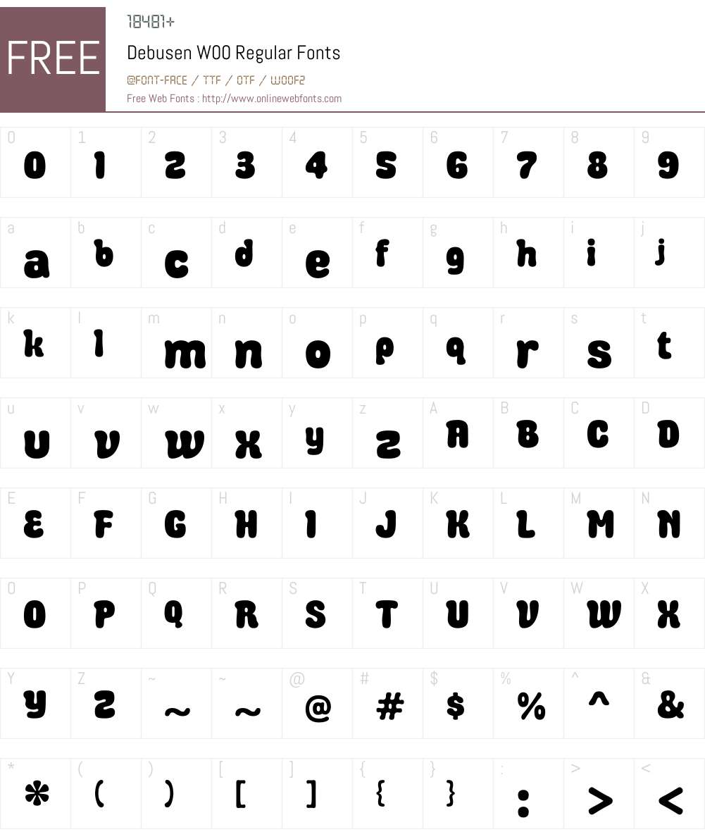 DebusenW00-Regular Font Screenshots