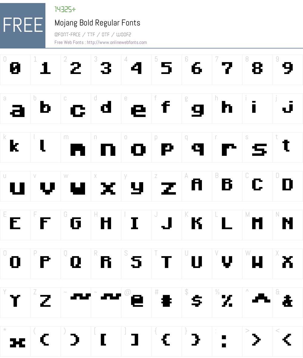 Mojang Bold Font Screenshots